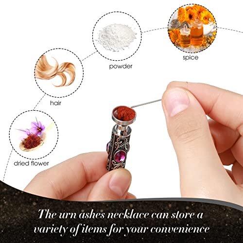 Hicarer 5 Pcs Urn Necklace for Ashes Cremation Jewelry with Fill Kit