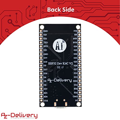 AZDelivery ESP-32S Dev Kit C Unsoldered NodeMCU Module WLAN WiFi Development Board with CH340 (Successor Model to ESP8266) and Compatible with Arduino Includes E-Book ESP32 with CH340 1