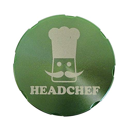 Headchef Razor, 4 Piece Grinder, Metal Herb Grinder with Sifter Scraper (Green, 40mm)