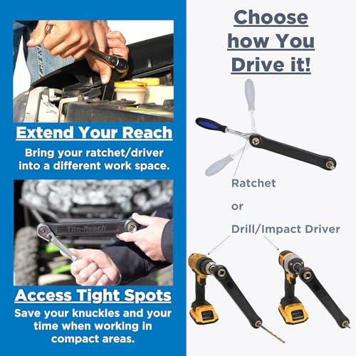 TITE-REACH 3/8-inch DIY extension wrench drive socket set tool