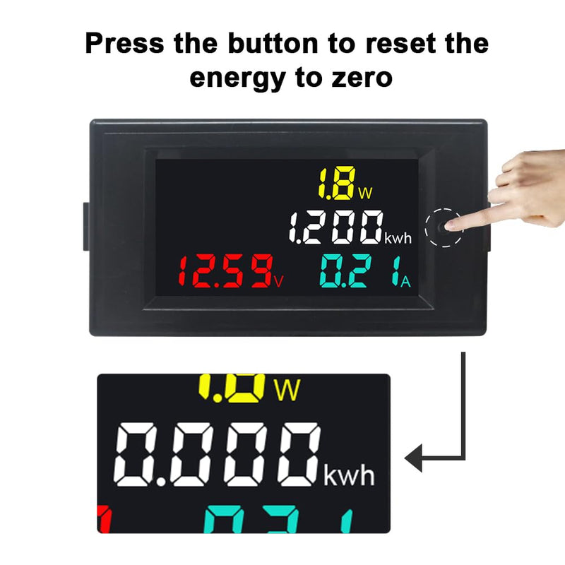 KETOTEK Ammeter Voltmeter DC 14-600V 100A Digital Multimeter Panel Power Energy Monitor Watt Meter DC Current Voltage Meter with 100A Shunt 14-600V 100A(100A Shunt)