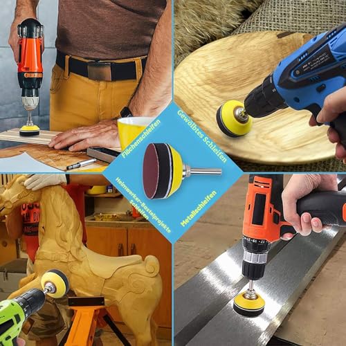 Stebruam Pack of 190 Sandpaper 50 mm Velcro Grit 40-7000 Sanding Discs | 2 Inch Sanding Pads Kit Polishing Pad Adapter 50 mm Sanding Discs Pads for Car Wood Furniture Painting DIY 190 pieces, grit 40-7000