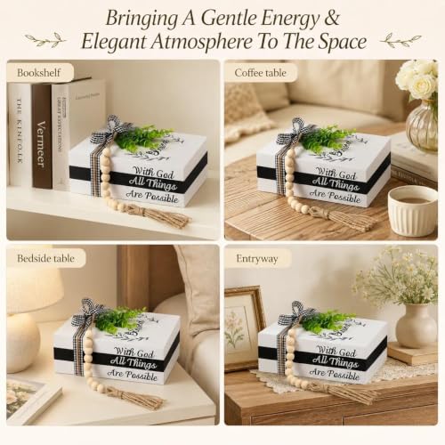 3Pcs Christian Bible Theme Decorative Books, Christian Gifts for Women
