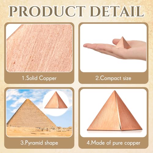 Lineshading Solid Copper Pyramid Purple Gold Giza Shaped for Meditation 1.25 Inch Meditation Pyramid for Balancing Reiki Chakras, Healing Body, Focused Recharging Positive Energy in Home Office