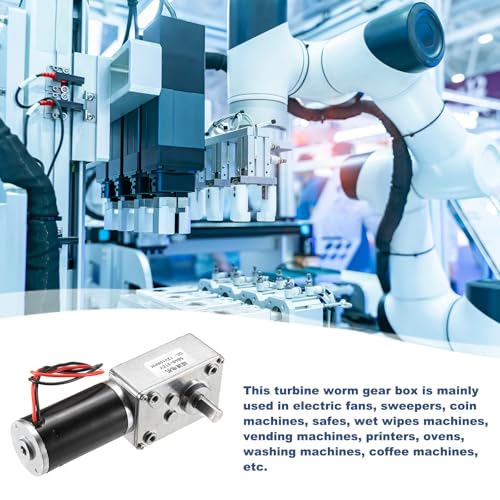 sourcing map DC 12V 10 RPM Reversible Worm Geared Motor Reducer Motor 8mm D Shape Shaft High Torque Gear Box Reduction Electric Motor for Sweepers, Printers, Ovens