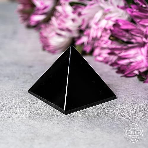 Conscious Items Black Obsidian Crystal Pyramid, Natural Protection Crystal Pyramids for Grounding & Energy Shielding, Healing Stone Gifts for Women & Men, Genuine Crystals for Home & Office The Protection Pyramid