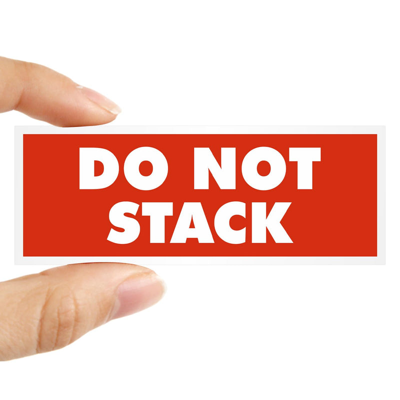 SmartSign 'Do Not Stack' Packing Labels - 500/Roll, 1.5 x 4 inch, 4.5 mil Coated Paper with Permanent Adhesive Backing, Inventory Warehouse/Shipping Stickers, Red/White, Glossy Finish, Made in USA