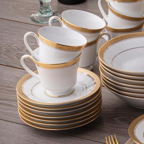 Noritake Crestwood Gold Set of 4 Tea Cups, 8 oz.
