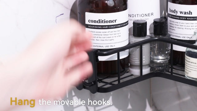 YASONIC Corner Shower Caddy Adhesive, 100% Rustproof Shower Organizer with Soap and Troothbrush Holder, No Drill Shower Shelf for Inside Shower, Wall-Mounted Shower Storage for Homes (5 Pack, Black)