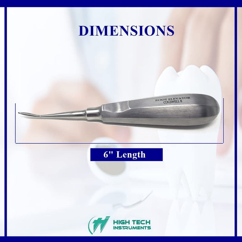 [Australia - AusPower] - Dental Elevator Cogswell B for Tooth Molar Root Extraction Made of Stainless Steel with Hollow Handle Surgical Implant Luxating Instruments 