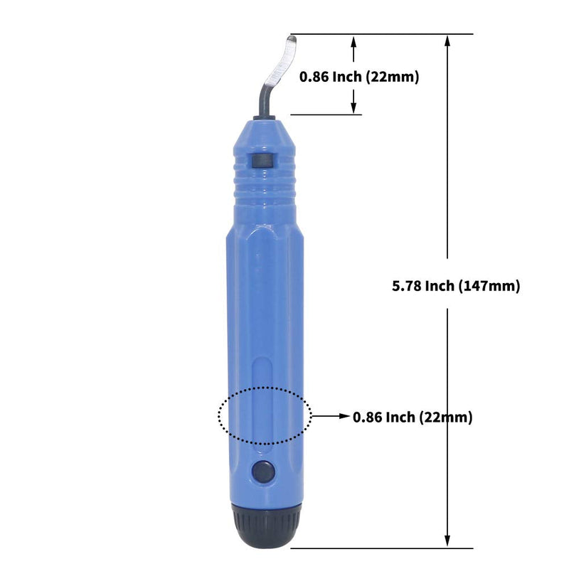 [Australia - AusPower] - Hand Metal Deburring Tool NB1100 Handle + 10 pcs BS1010 Rotary Deburr Blades, Burr Remover Hand Tool for Wood/Plastic/Aluminum/Copper and Steel 