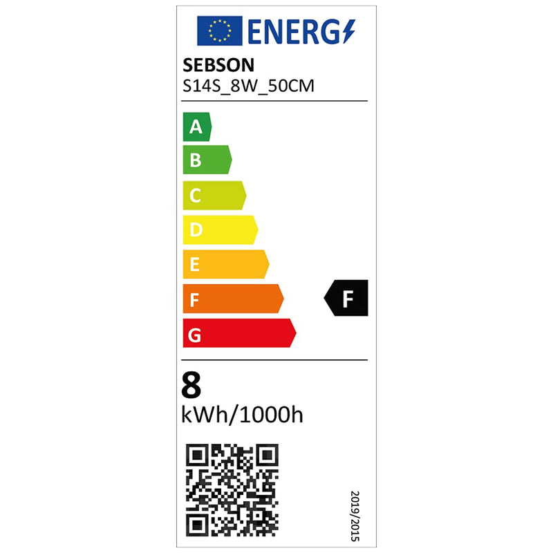 SEBSON LED Light Bulb S14S 50 cm 8 W Replaces 60 W Incandescent Bulb Warm White 3000 K | LED line lamp S14S 880lm 150° - comparable to rod-shaped 60 W incandescent bulbs - diameter 30 x 500 mm 1 piece (pack of 1)