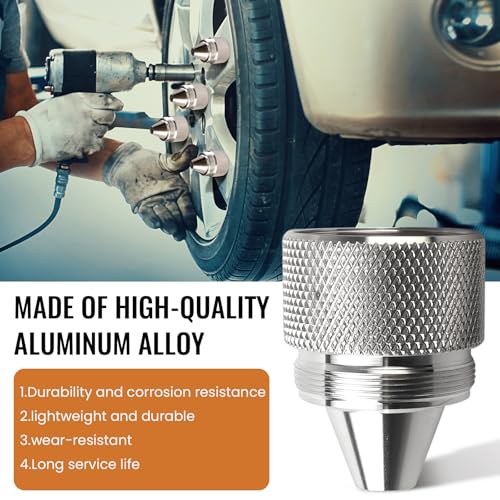 Generic cone-shaped stainless steel aluminum lug nuts, 1/2 and 5/8 inch, silver sealed ends for trucks