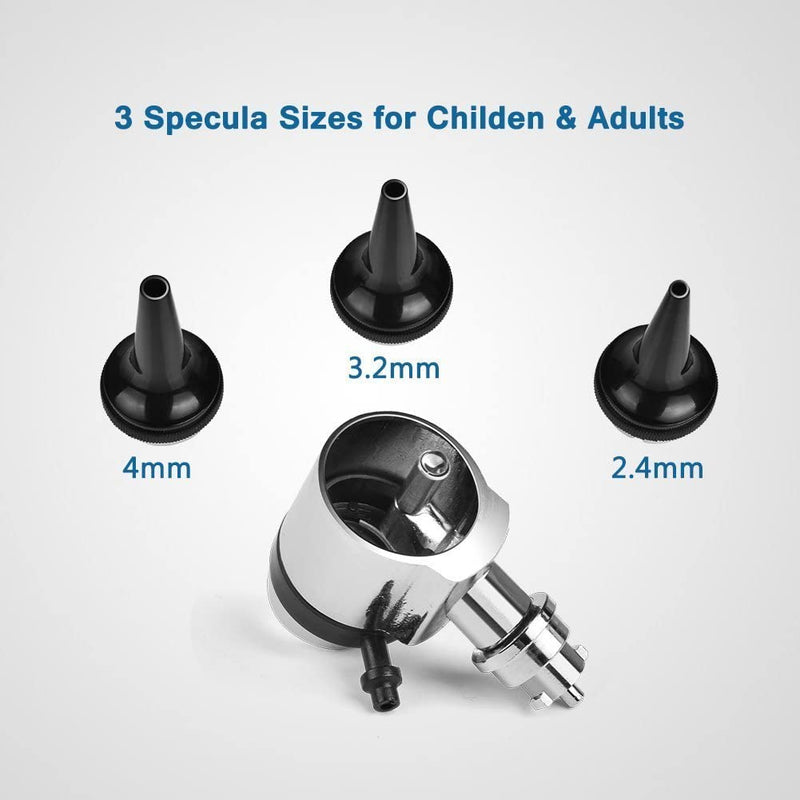 [Australia - AusPower] - Otoscope Kit- Professional Diagnostic Ear Examination Otoscope Tool with 2 Halogen Lamps, 3 Different Size Ear Speculums for Children, Adults, Doctors, Veterinary, Even Pets 
