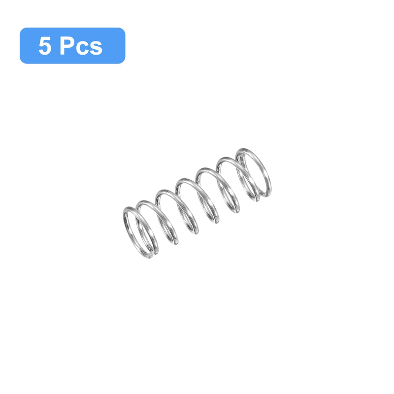 [Australia - AusPower] - uxcell Compression Spring, 5Pcs 304 Stainless Steel, 6mm OD, 0.6mm Wire Size, 15mm Free Length, Silver Tone 6x0.6x15mm 