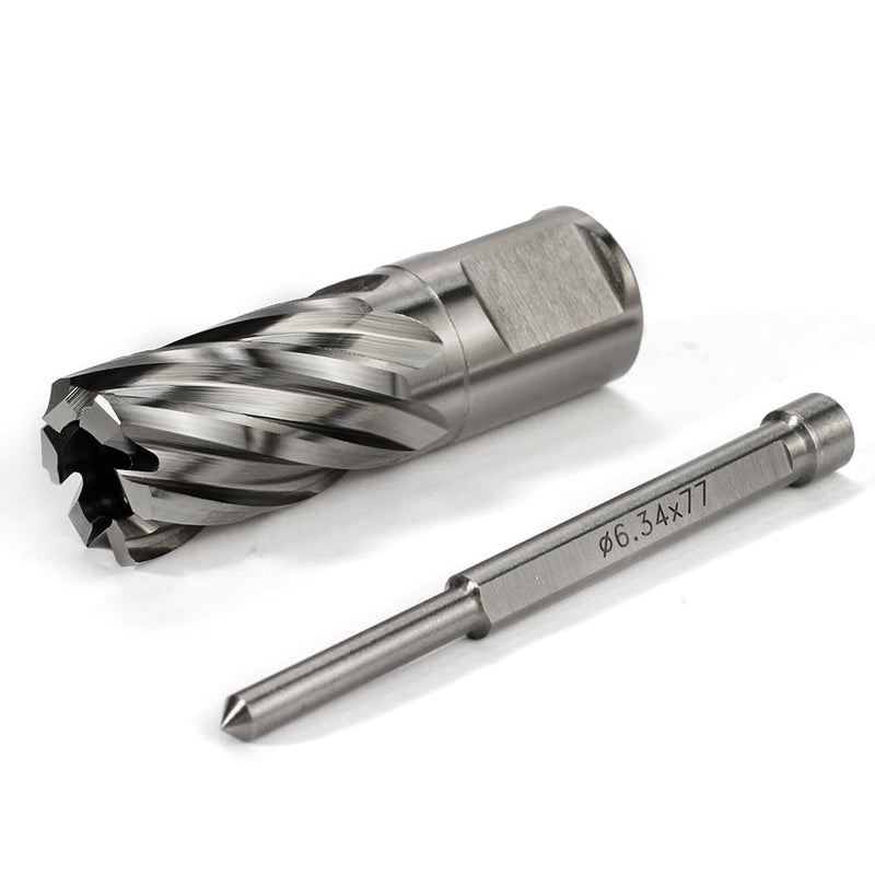 OSCARBIDE 3/4"x1"Annular Cutter,3/4 inch Weldon Shank,3/4 inch Cutting Diameter,1 inch Depth of Cut,2 Flat Mag Drill Bit with Pilot Pin for Magnetic Drill Press,1 Piece