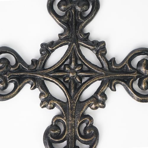DreamsEden Metal Cross Wall Decor, Small Hanging Art Home Room Decoration, 8.5’’H Antique Black