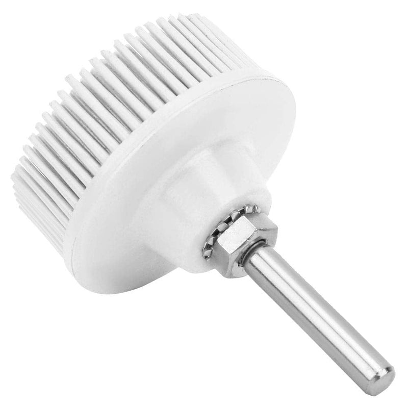 2 Inch Bristle Discs, Emery Rubber Grinding Brush, Sanding Disc for Rust Removal and Drill Attachment, Deburring and Cleaning Tool (White) White