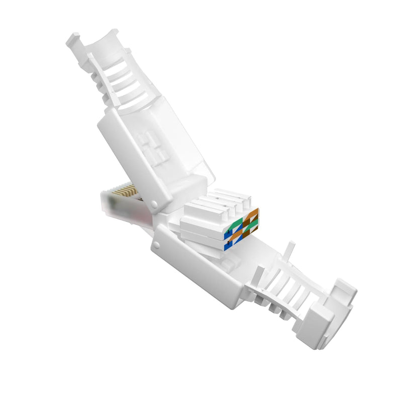 Germany Best 10x Network Connectors RJ45 CAT6 Tool-Free - Tool-Free LAN UTP Cable Connector for CAT5, CAT6, CAT7 - Suitable for Installation and Patch Cables 10 pieces