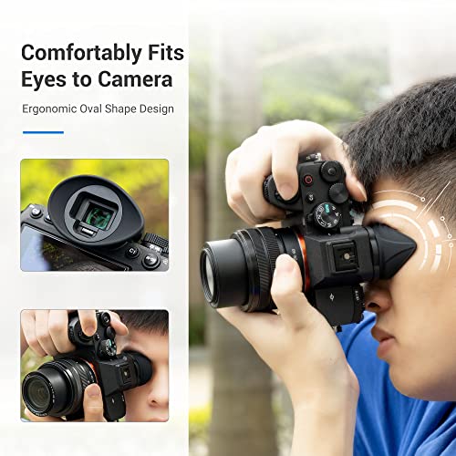 [Large Version] A7IV A7RV A9III A7SIII A1 Eyecup Eyepiece, Camera Viewfinder Eyeshade for Sony Alpha A7M4 A7R5 A9M3 A7S3 A1, 360 Rotating Extension Oval Design, Replace Sony FDA-EP19 Eye Cup Replace FDA-EP19 Eyecup