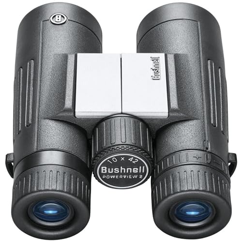 Bushnell PowerView 2 Binoculars, High-Definition Binoculars with Multi-Coated Lenses, Durable Aluminum Alloy Chassis, Wide Field of View, Ideal for Wildlife Observation, Hiking and Sporting Events 10x42