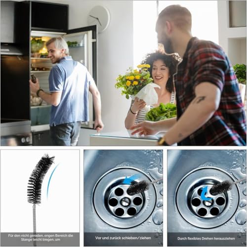 Aquarium Cleaning Brush, 155 cm Double Head Flexible Cleaning Brush, Aquarium Hoses, Filter, Pipe Brush for Aquarium Pipes, Aquarium Cleaning Brush, Hose Cleaning Tool, Hose Cleaner blue