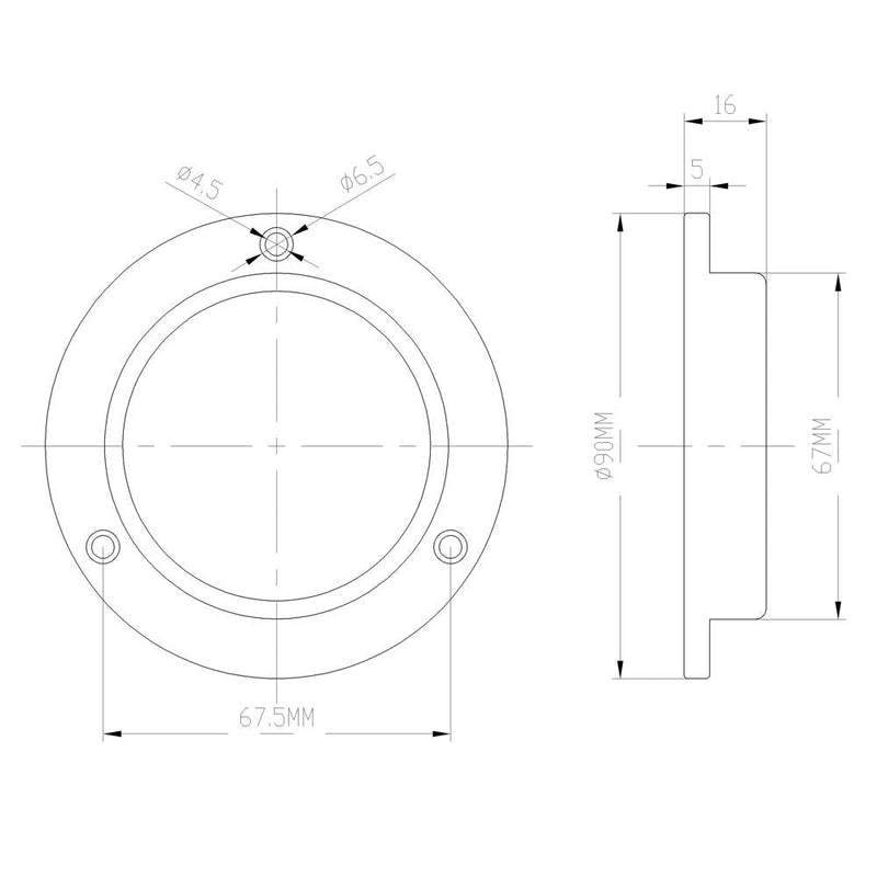 [Australia - AusPower] - Metal Horizontal Bubble Cow Eye Level Universal Horizontal Bubble Flange Water Bubble Level Horizontal Bubble Small Household (90x16mm（Silver red）) 90x16mm（Silver red） 