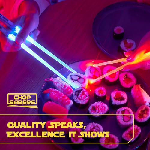 LightSaber Chopsticks Light Up Saber Led (4 Pairs, Red Blue Green Purple)