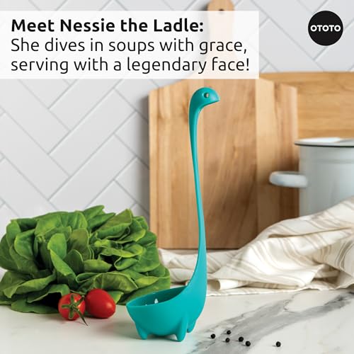 OTOTO Prep Pals Bundle of Red the Crab, Nessie, Crabby - Cute Kitchen Accessories, Kitchen Gadgets, Spoon Rest for Stove Top, Soup Ladle, Pasta Strainer, Funny Unique Gifts, Cooking Gifts BUNDLE - Prep Pals