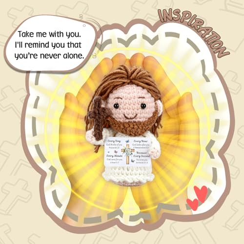 Positive Jesus Crochet Christian Gifts Handmade Emotional Support Jesus every day God thinks of you...