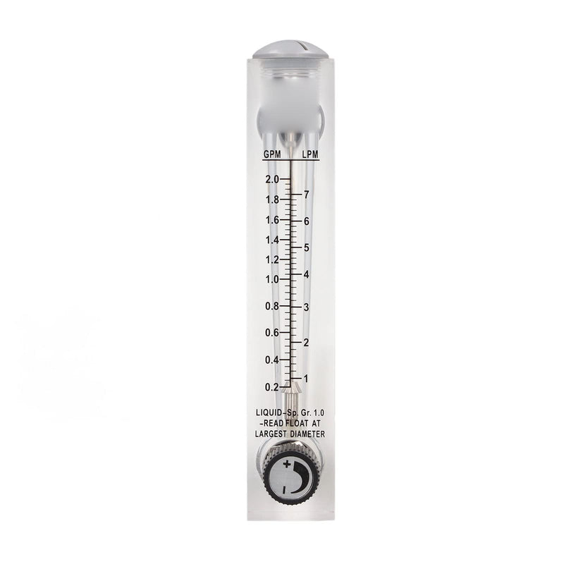 [Australia - AusPower] - Water Meter Panel Type Flowmeter, 1/2in Male Thread and 1/4in Female Thread Djustable Knob Panel Mount Type Flowmeter for PVC Pipe, 0.2-2.0GPM 1-7LPM 