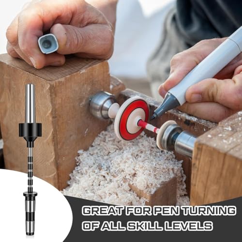 2MT Pen Spindle for Wood Lathe Pen Rotary Tool with Spindle Saver and 5 Bushings Wood Rotary Pen Kit