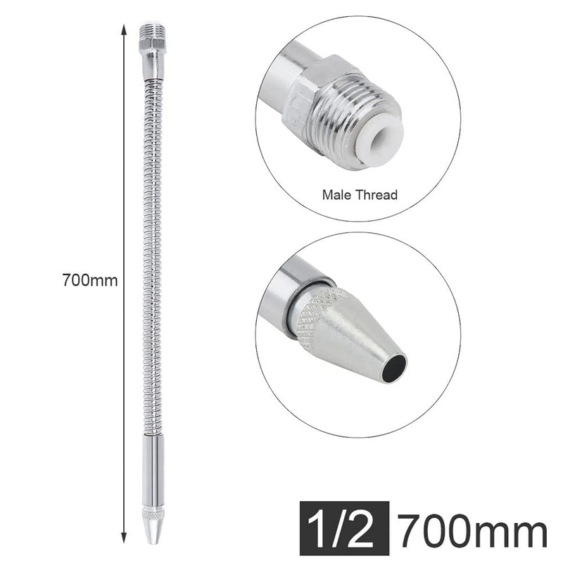 [Australia - AusPower] - Metal Flexible Water Oil Cooling Tube with Round Head Nozzle for CNC Machine/Milling/Lathe (700MM, 1/2 Inch) 700MM 