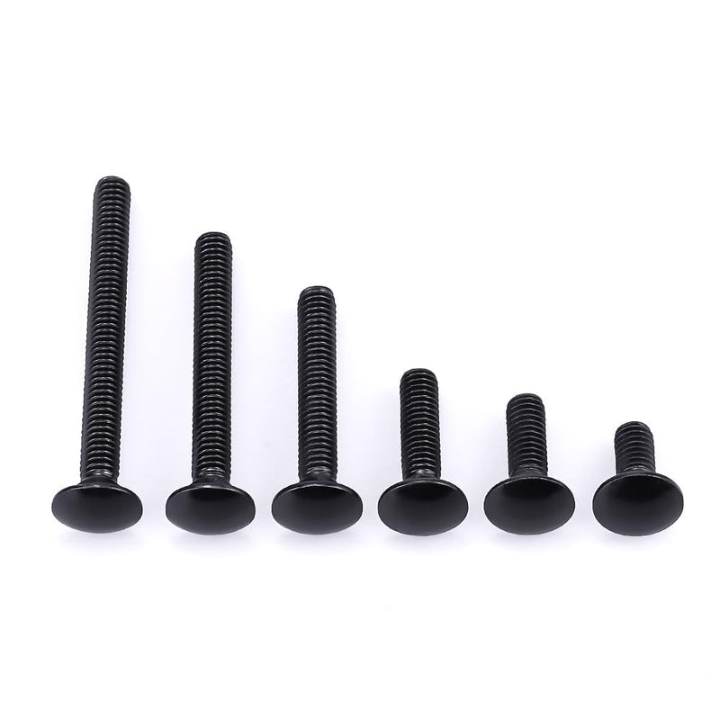 [Australia - AusPower] - 1/2-13 x 3 Black Steel Carriage Bolts, 304 Stainless Steel 18-8, Round Domed Head Square Neck Carriage Bolts Screws, Coarse Thread UNC, 6 PCS 1/2-13 x 3" 