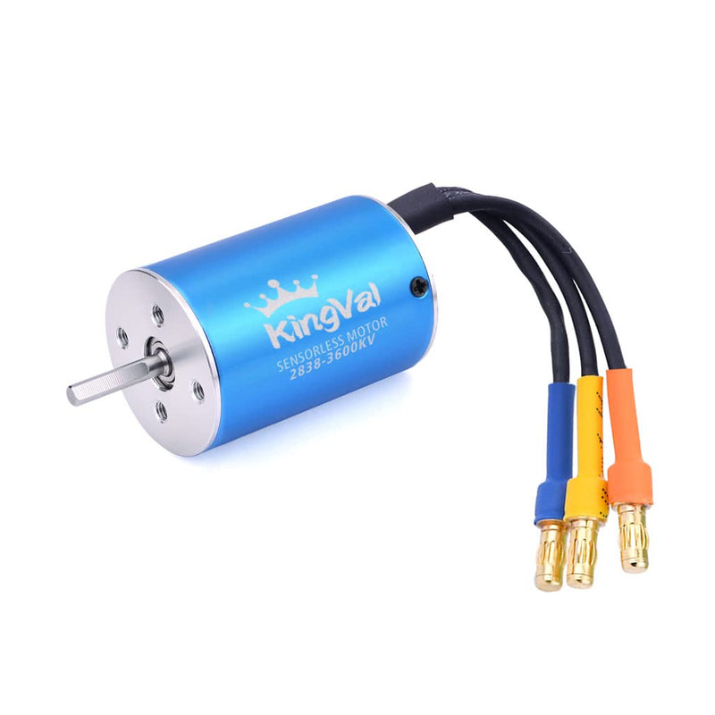 [Australia - AusPower] - KingVal Replacement 2838 3600KV Brushless Sensorless Motor Shaft 3.175mm with 35A Brushless ESC Combo Compatible with 1/14 1/16 RC Car 3600KV+35A Sensorless 2838 