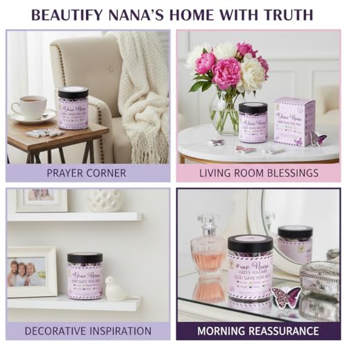 Dear Nana Gifts – 90 Daily Scripture Cards in a Jar – God Says You Are Christian Gifts for Grandma – Bible Verse Affirmation Cards – Religious Faith Gift for Nana Birthday, Mother's Day, Christmas A. Dear Nana