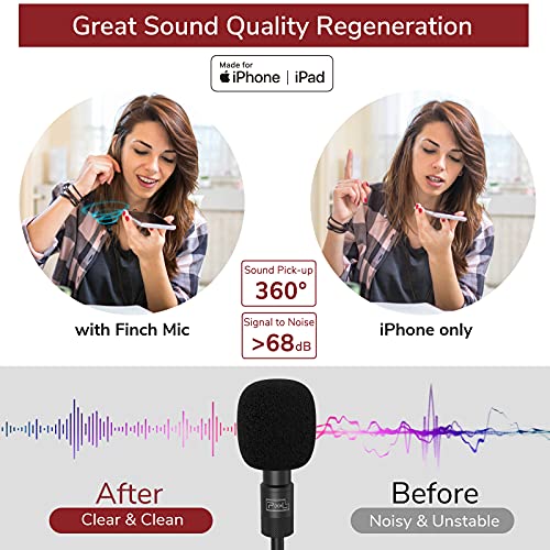 PIXEL Microphone for iPhone iPad(Apple MFi-Certified) from Mic for iPhone Live Streaming Vlogging | External Microphone for iPhone Video Recording, Compatible with Apple Lightning Devices (5ft) 1.5m