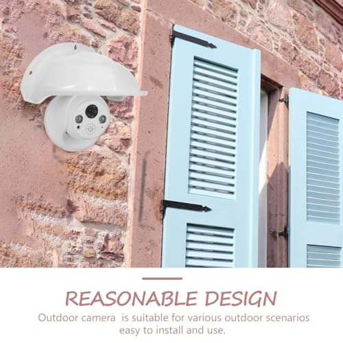 HOMSFOU Outdoor Camera Cover Weatherproof Sun Rain Shield Protective Housing for Security Cameras 11.42X8.27X5.12 Inches Easy Install White