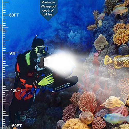 Suptig Video Lighting Dive Light Underwater Lights 72 Led Lights Compatible for Gopro Canon Nikon Pentax Panasonic Sony Samsung SLR Cameras 5 Kinds of Illuminating Colors Waterproof 147ft(45m) Black