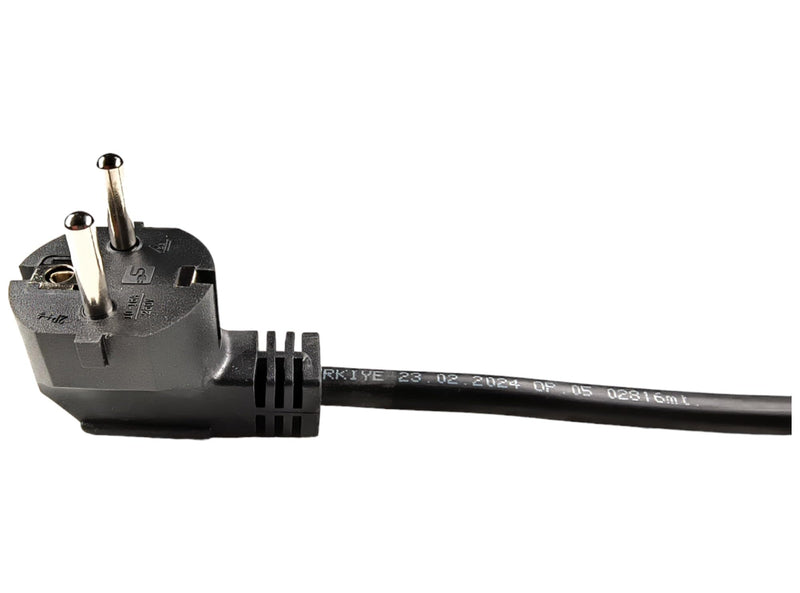 Power Cable with Ferrules, Schuko Plug 230V 16A, 2 Metres, Black | Connection cable, power cable with terminals, earthing contact cable, adapter cable, IP20 2 m