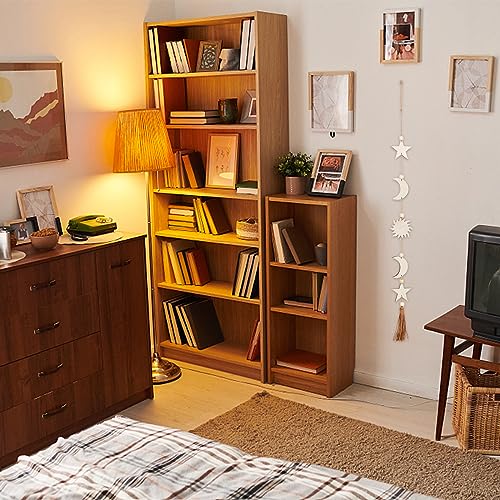 CREATCABIN Moon Star Wall Hanging Decor Wooden Bohemian Wall Art Decorations Moon Garland Ornaments Pendant with Wheat Tassel Beads for Home Bedroom Living Room Dorm Nursery Apartment Office 30.3inch Moon Stars