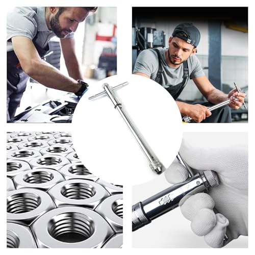 Tap Ratchet, Tap Holder, Adjustable Tap Wrench, Extra Long Style for Metric Taps M5-M12