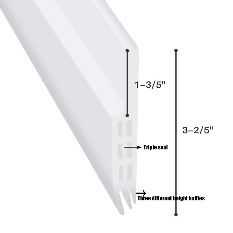 [Australia - AusPower] - Door Draft Stopper Door Sweep Weather Stipping - Camel Home Self Adhesive Door Seal Soundproof Under Door Bottom Seal Strip Rubber Energy Saver Insulasion Weatherproof, 2" W X 39" L (White) White1 