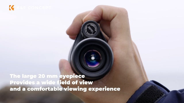 K&F Concept® 12X50 Monocular Telescope with Cleaning Cloth, FMC Lens & BAK4 Prism Telescopes for Adults, Sky Captain HD Monocular for Bird Watching Hunting Hiking Camping Travelling 12*50-Black
