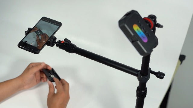Camera Desk Mount Table Stand with Magic Arm & Ball Head, Table Light Stand with C Clamp, Webcam Desk Camera Mount for DSLR Ring Light Mic Live Streaming Vlog (811003) 811003 - Table Stand with Horizontal Arm