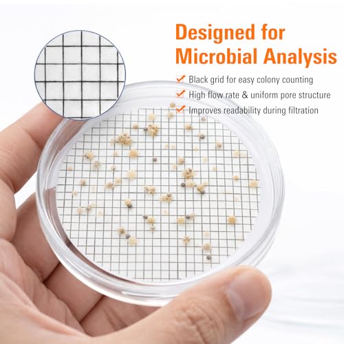 200PCS 47mm MCE Membrane Disc Filters with Grid, 0.45μm