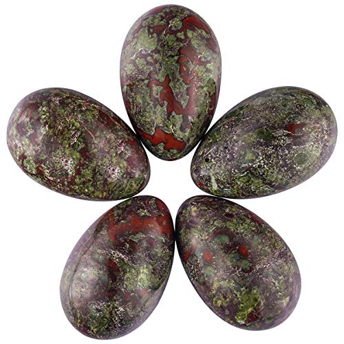 mookaitedecor Dragon Blood Jasper Crystal Egg with Stone Stand