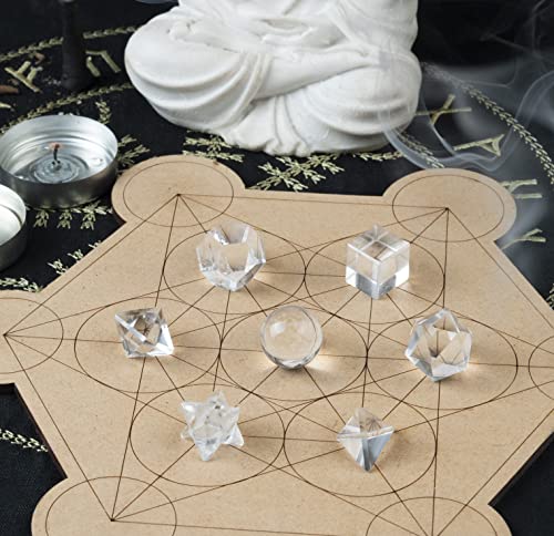 Clear Quartz 7 Pcs Platonic Solids Crystal Geometry Set, Platonic Solids