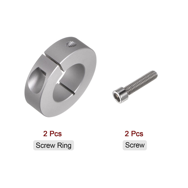 [Australia - AusPower] - 2pcs Shaft Collar 30mm Bore Aluminum Alloy Set Screw Split Clamp-On Collars, 55mm OD, 15mm Width, for Wheel Barrow Axle, Gearbox Assemblies, Machine Tools, Industry, Anodization 