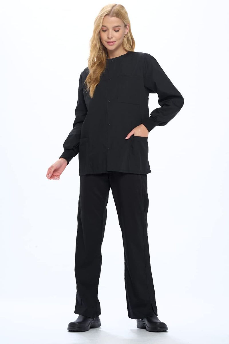 [Australia - AusPower] - Natural Uniforms Warm Up Scrub Jacket Large Black 